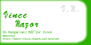 vince mazor business card